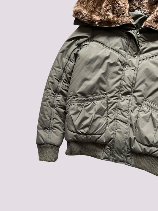 Vintage Militär Fell Jacke