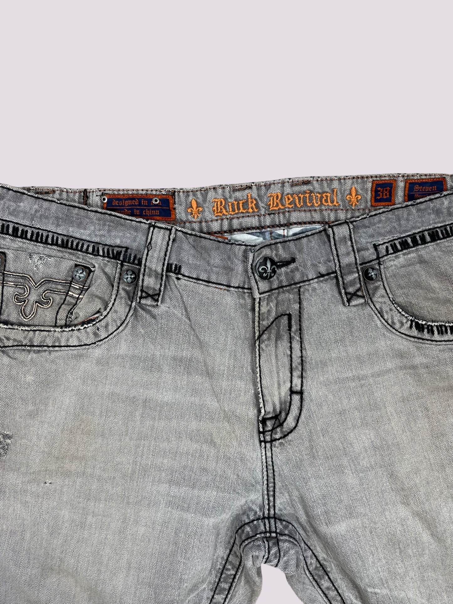 Rock Revival Jeans Grau Gr 38