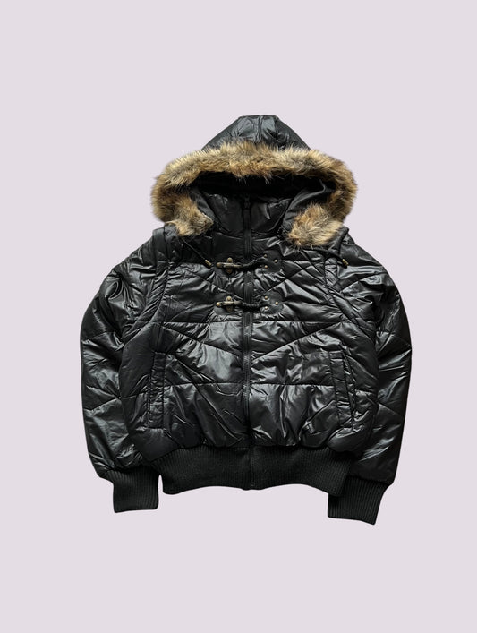 Vintage Rude Fellwinterjacke Schwarz