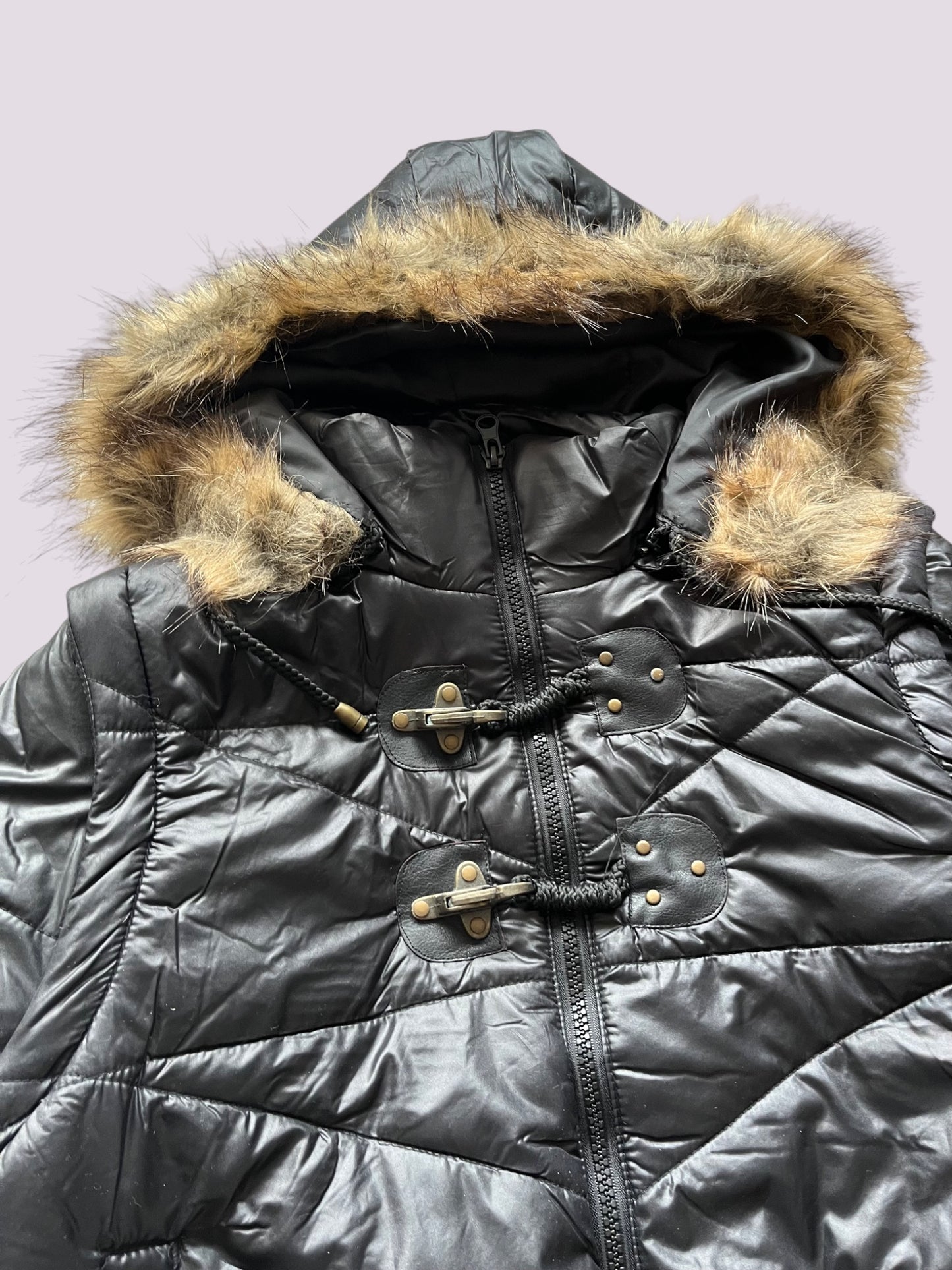 Vintage Rude Fellwinterjacke Schwarz