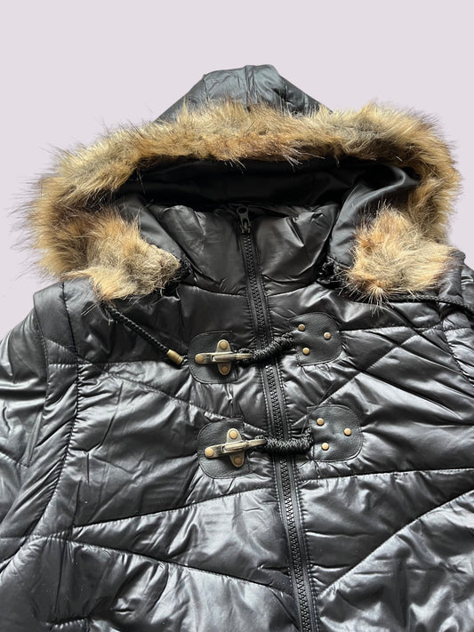 Vintage Rude Fellwinterjacke Schwarz