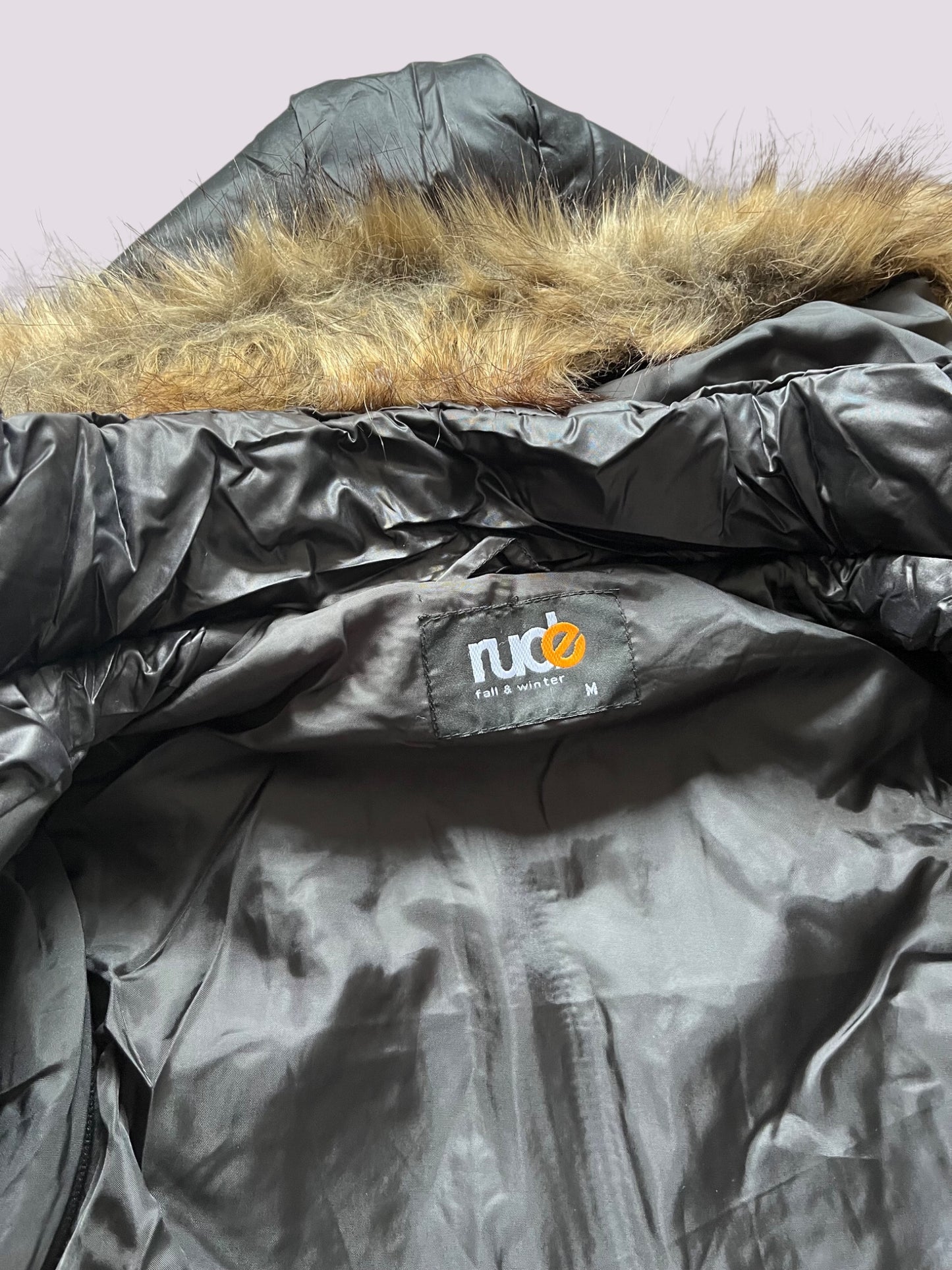 Vintage Rude Fellwinterjacke Schwarz