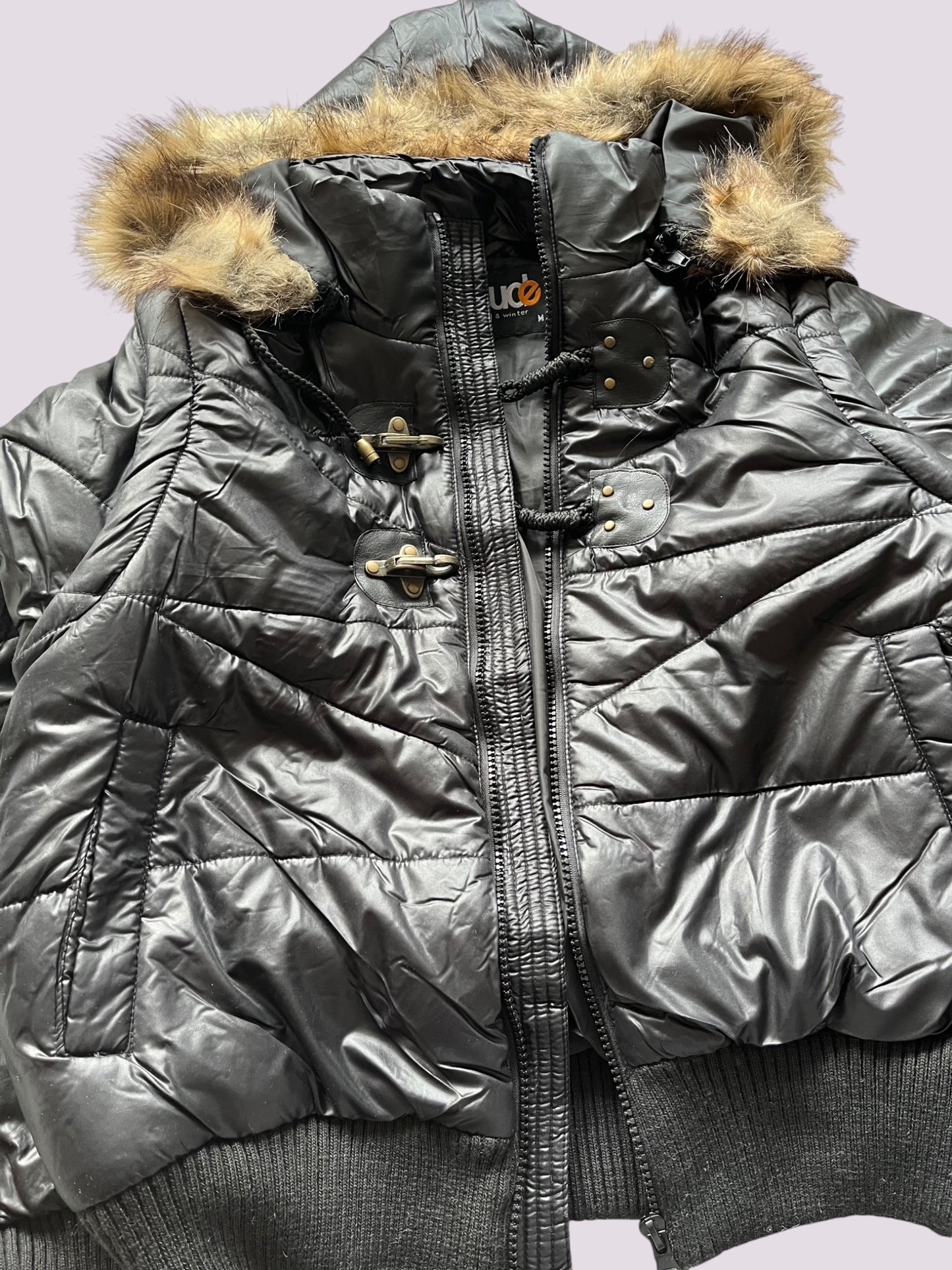 Vintage Rude Fellwinterjacke Schwarz