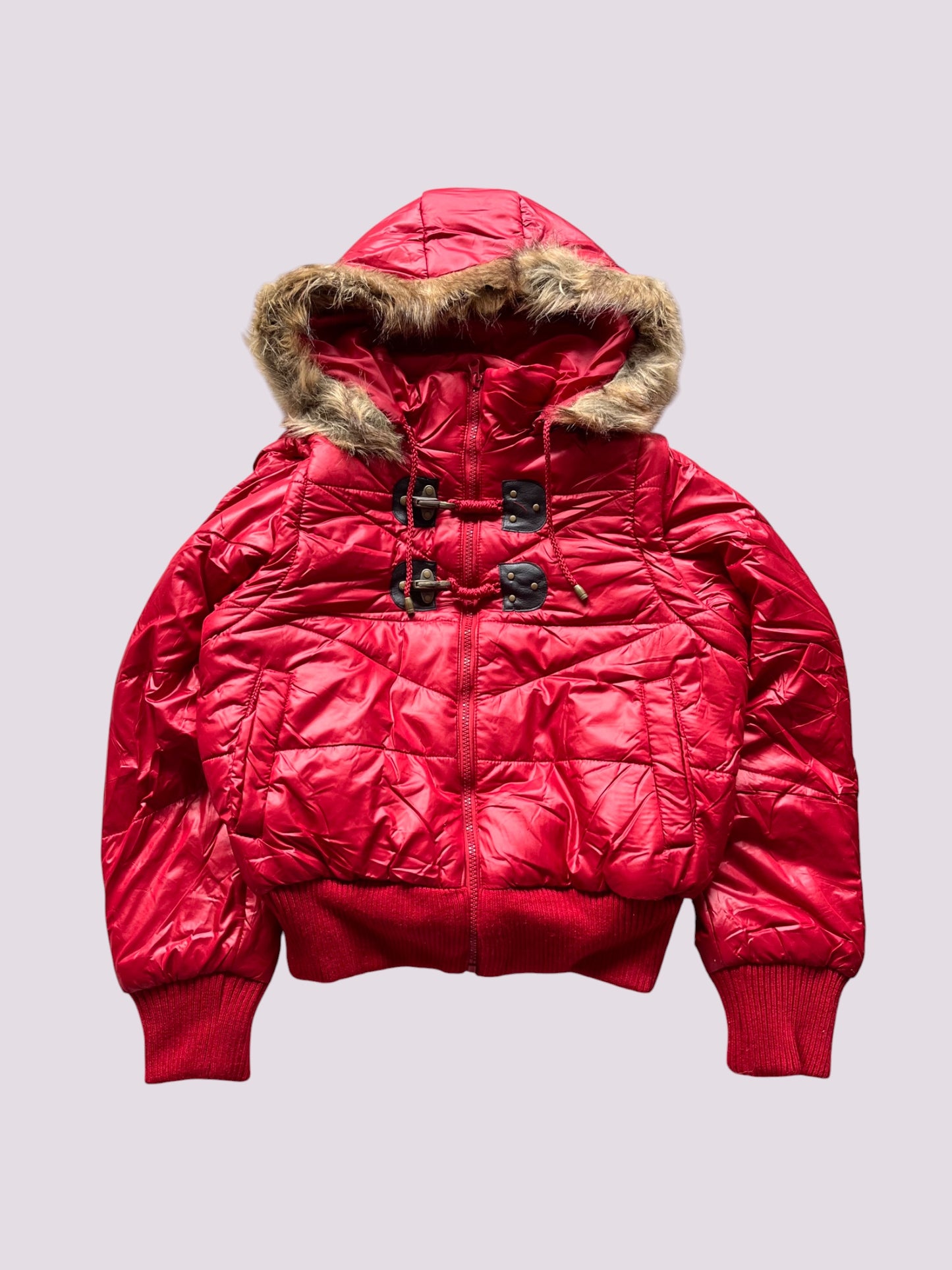 Vintage Rude Felljacke Rot