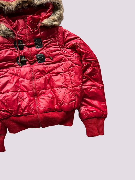 Vintage Rude Felljacke Rot