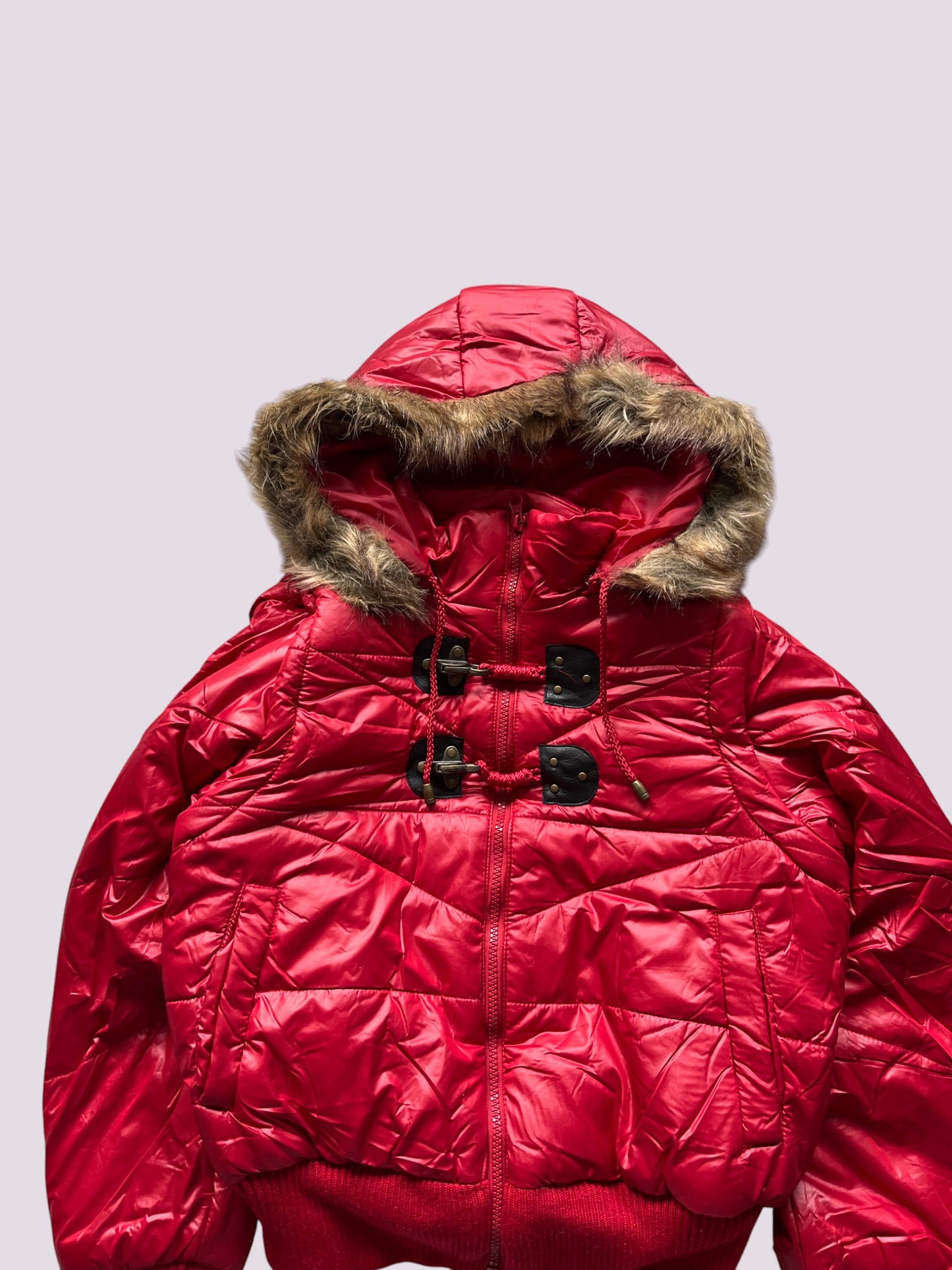 Vintage Rude Felljacke Rot