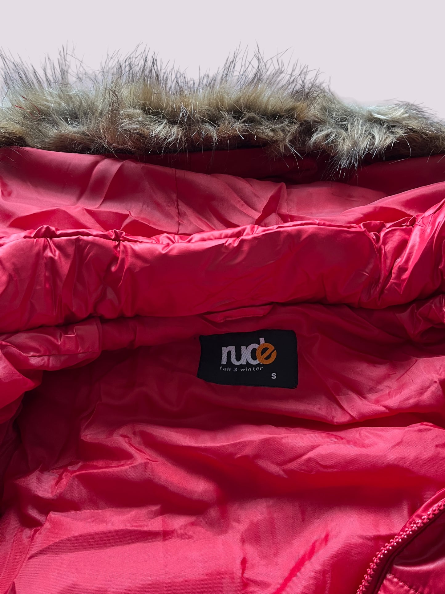 Vintage Rude Felljacke Rot