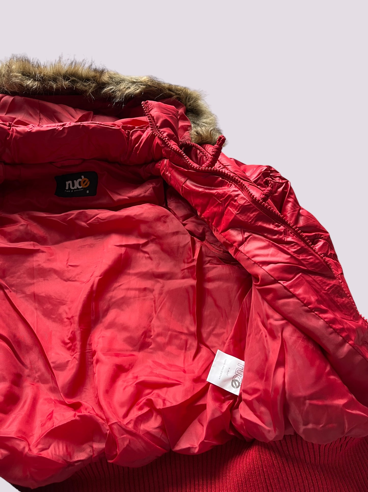 Vintage Rude Felljacke Rot