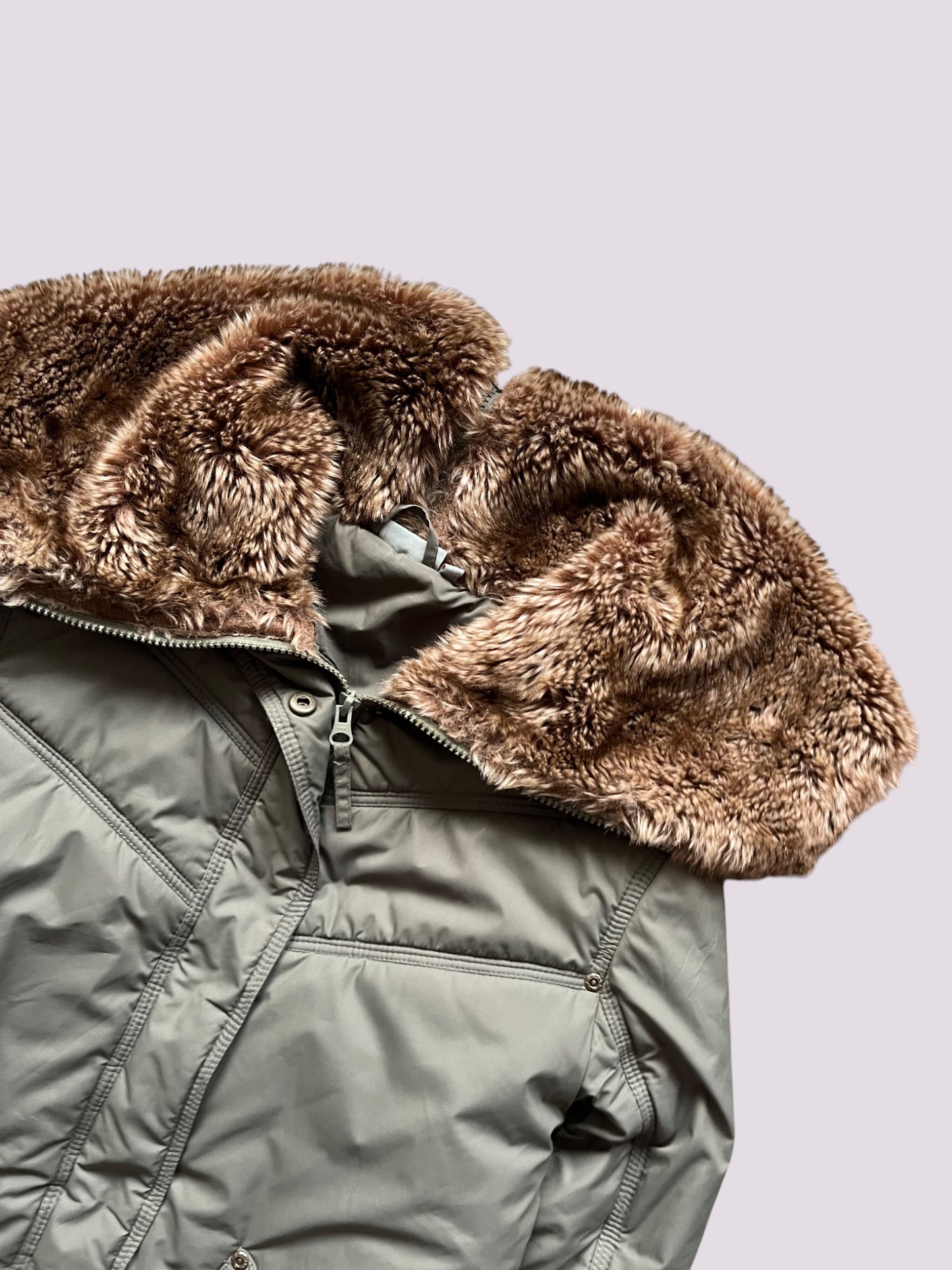 Vintage Militär Fell Jacke