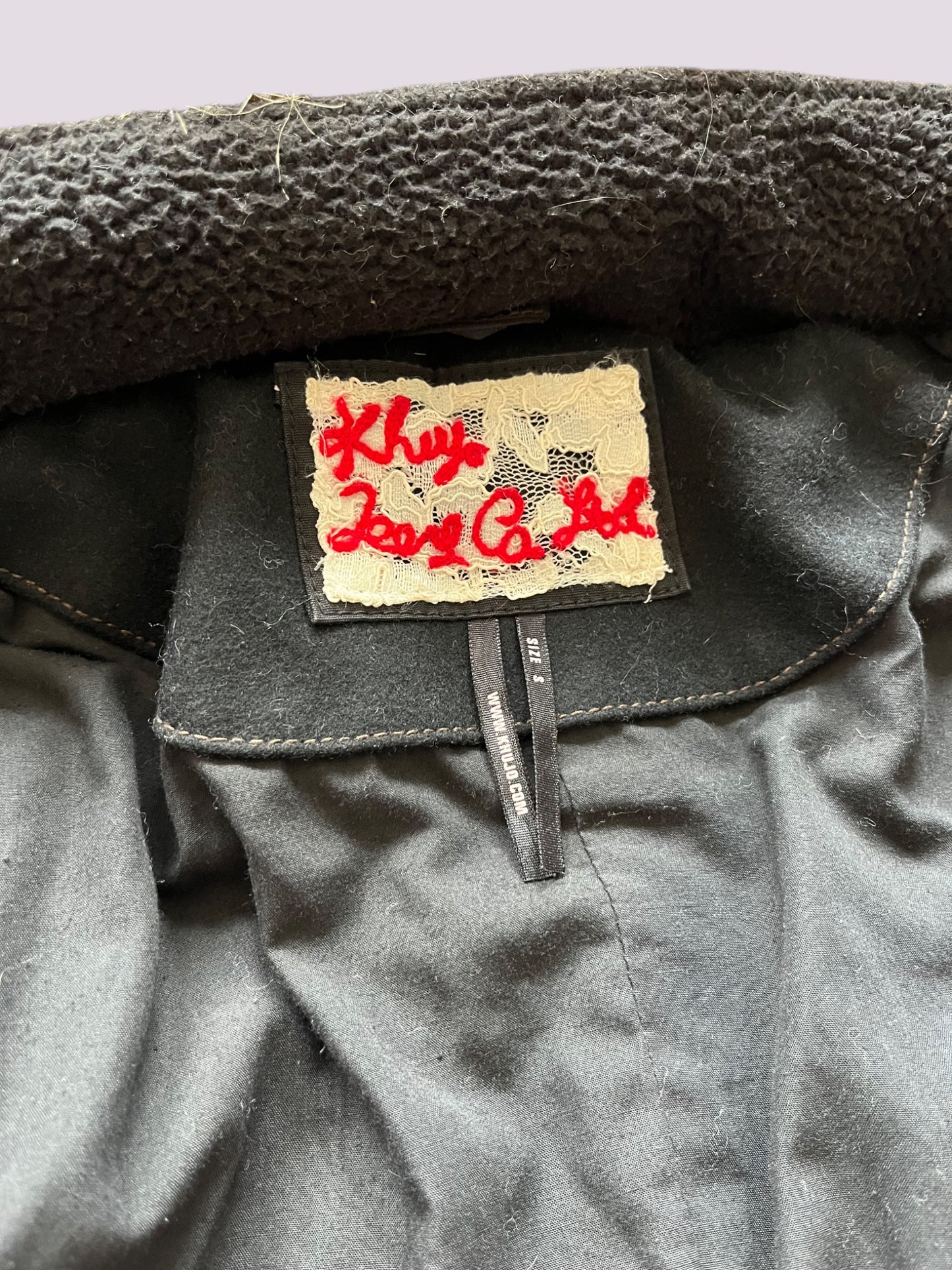 Schwarze Fell Winterjacke