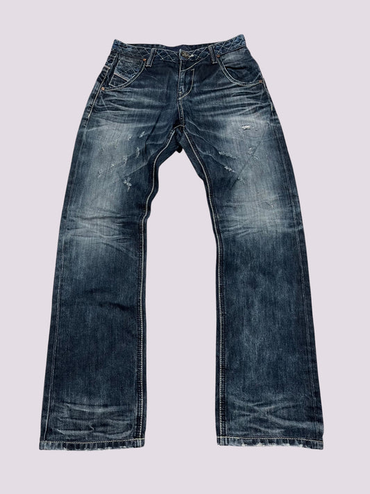 Evisu Washed Straight Leg Jeans