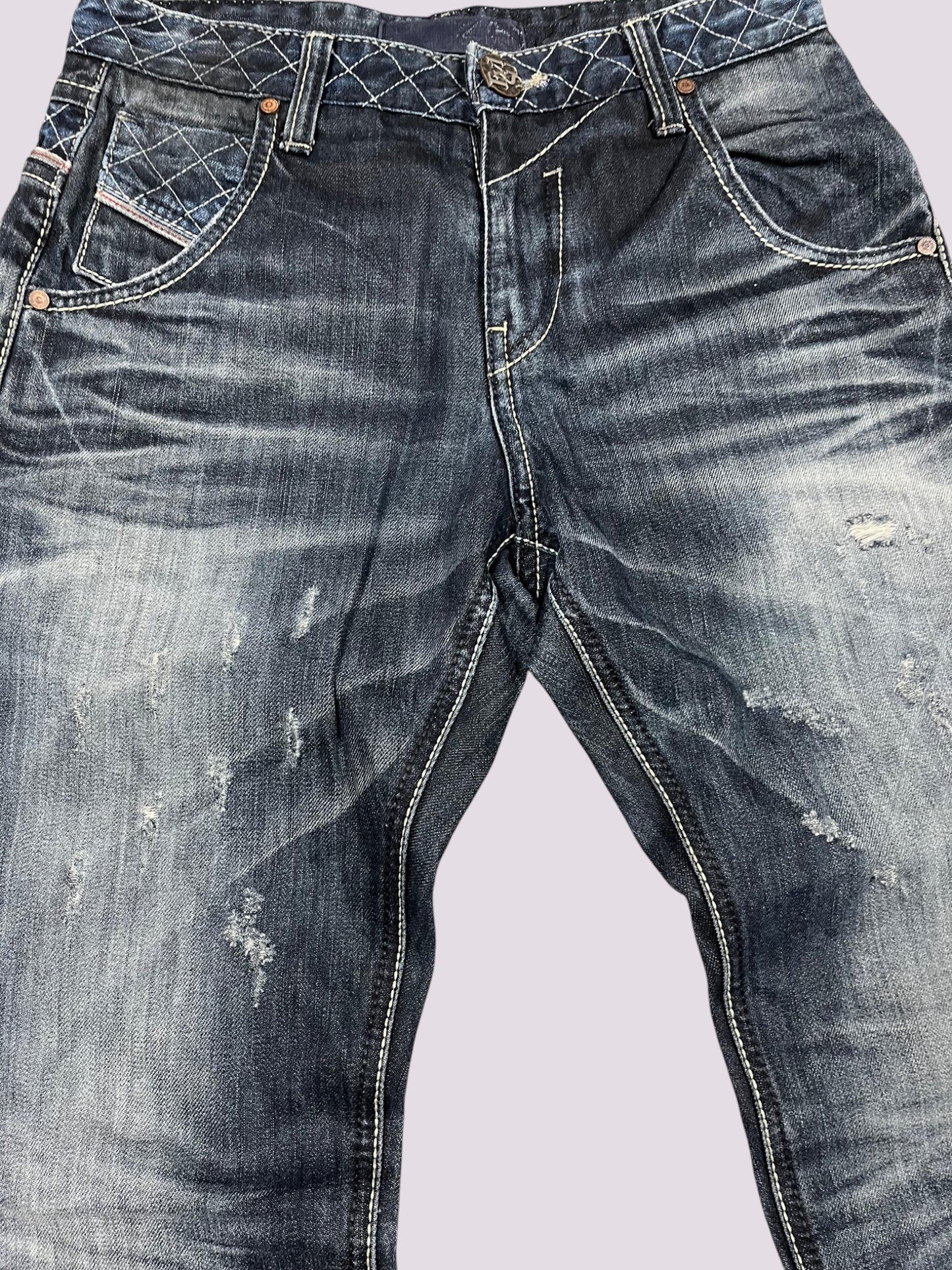 Evisu Washed Straight Leg Jeans