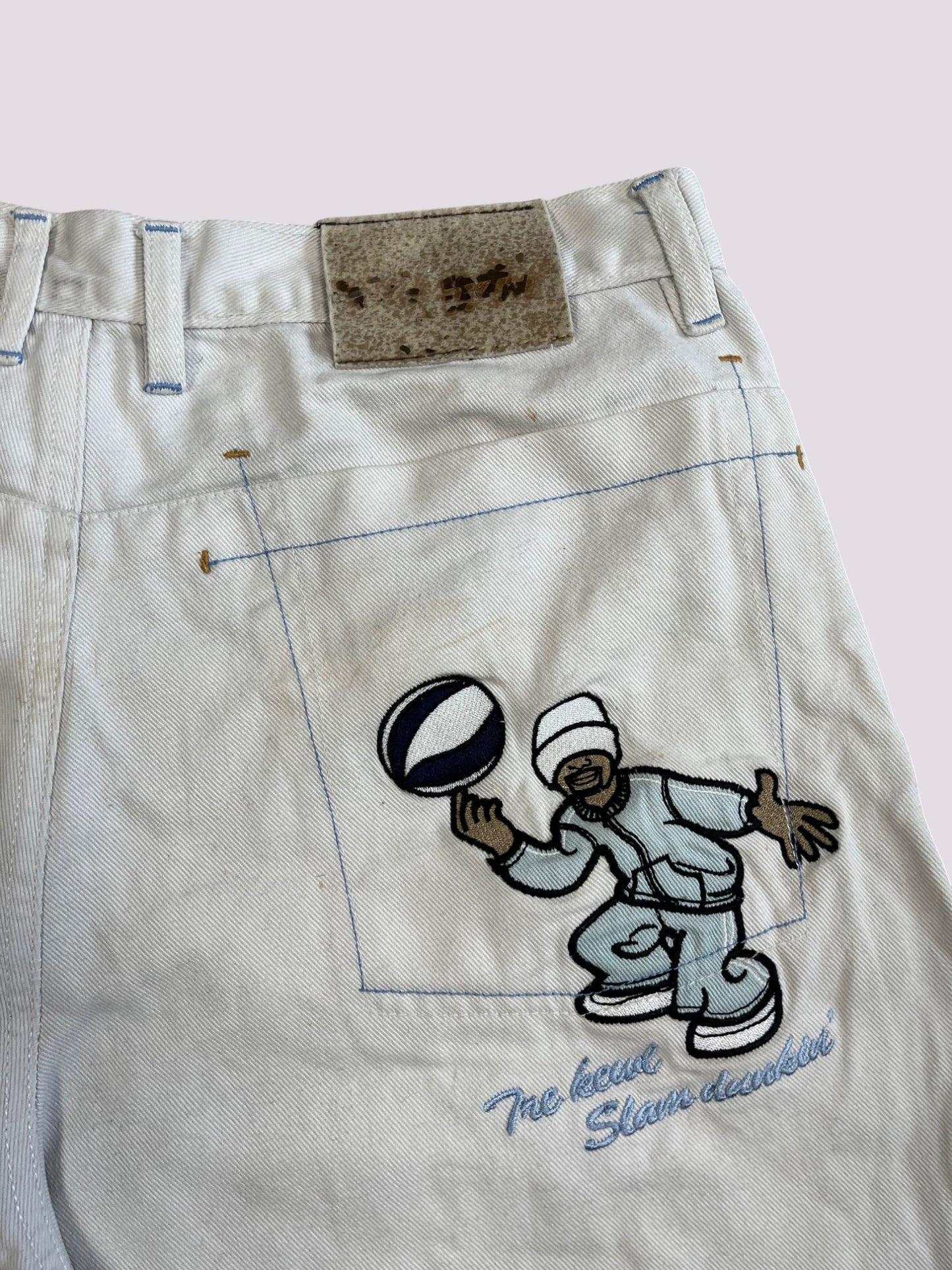 exco elite Jeans Shorts / Jort weiss