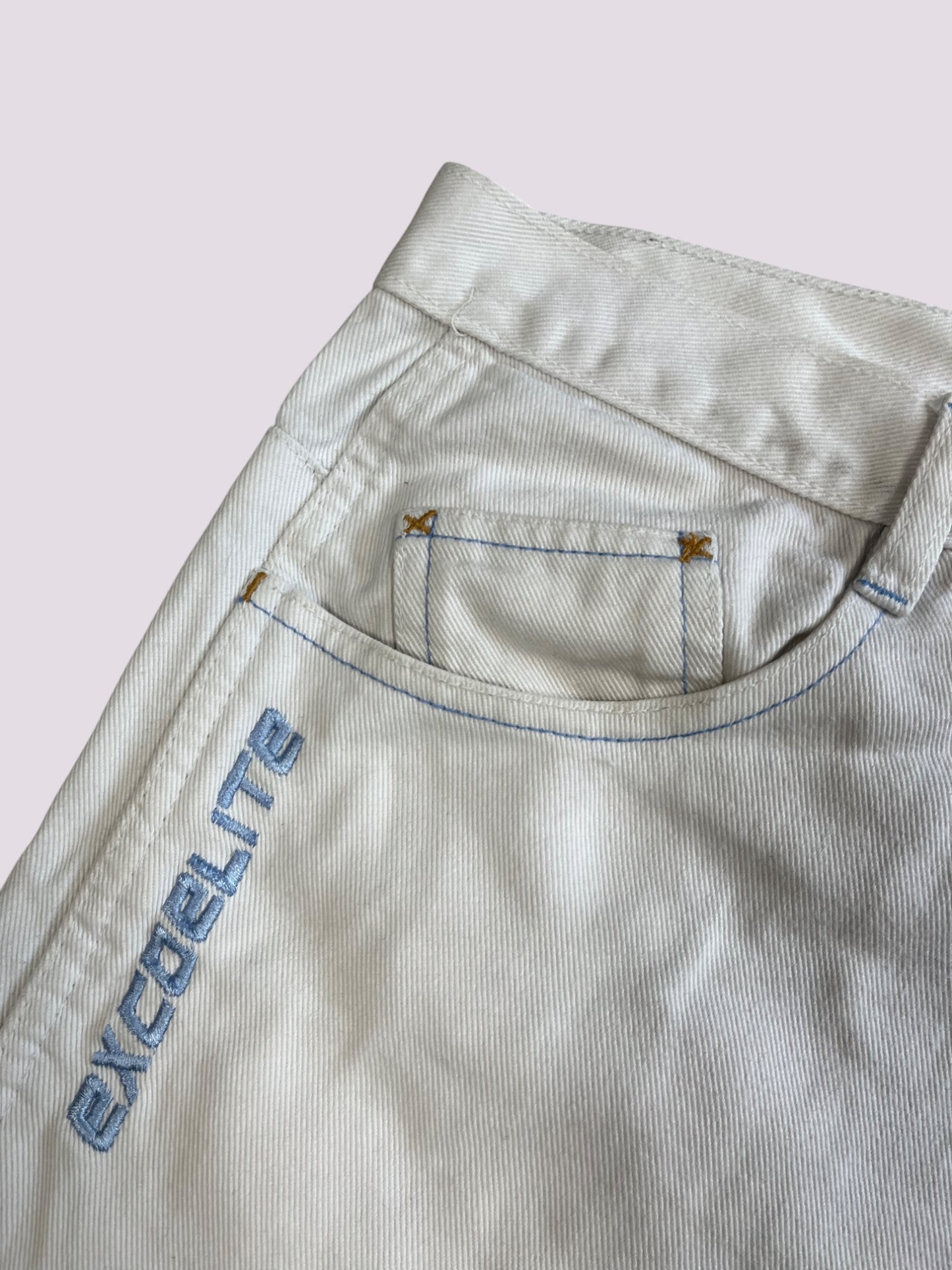 exco elite Jeans Shorts / Jort weiss