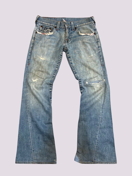 True Religion Flared Baggy Jeans Gr L